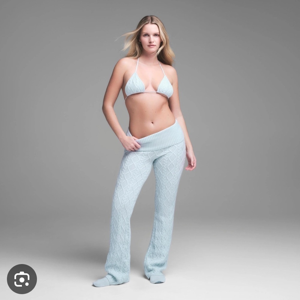 NWT Skims Snow Bunny Shop Knit Foldover Pant in Cloud Size Medium